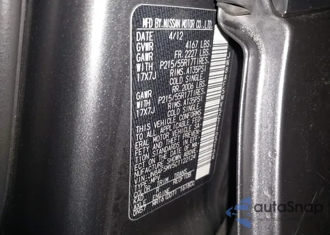 2012 Nissan Juke Sl из США, поврежденный, VIN JN8AF5MV5CT122124